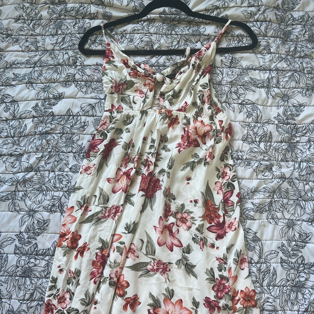 Ambiance Floral Maxi Dress - Cream and Pink